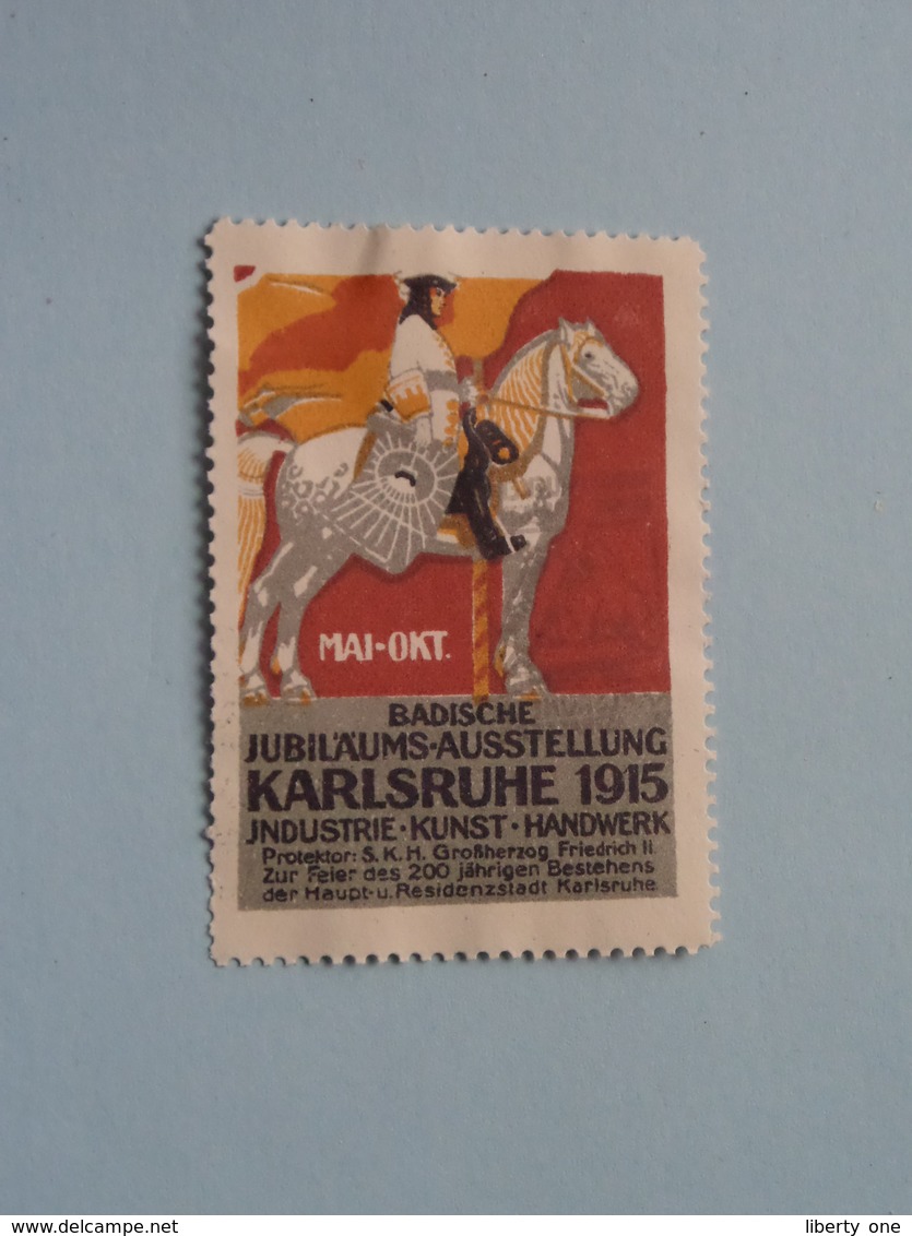 1915 KARLSRUHE Badische Jubiläums Austellung ( Sluitzegel Timbres-Vignettes Picture Stamp Verschlussmarken ) - Seals Of Generality