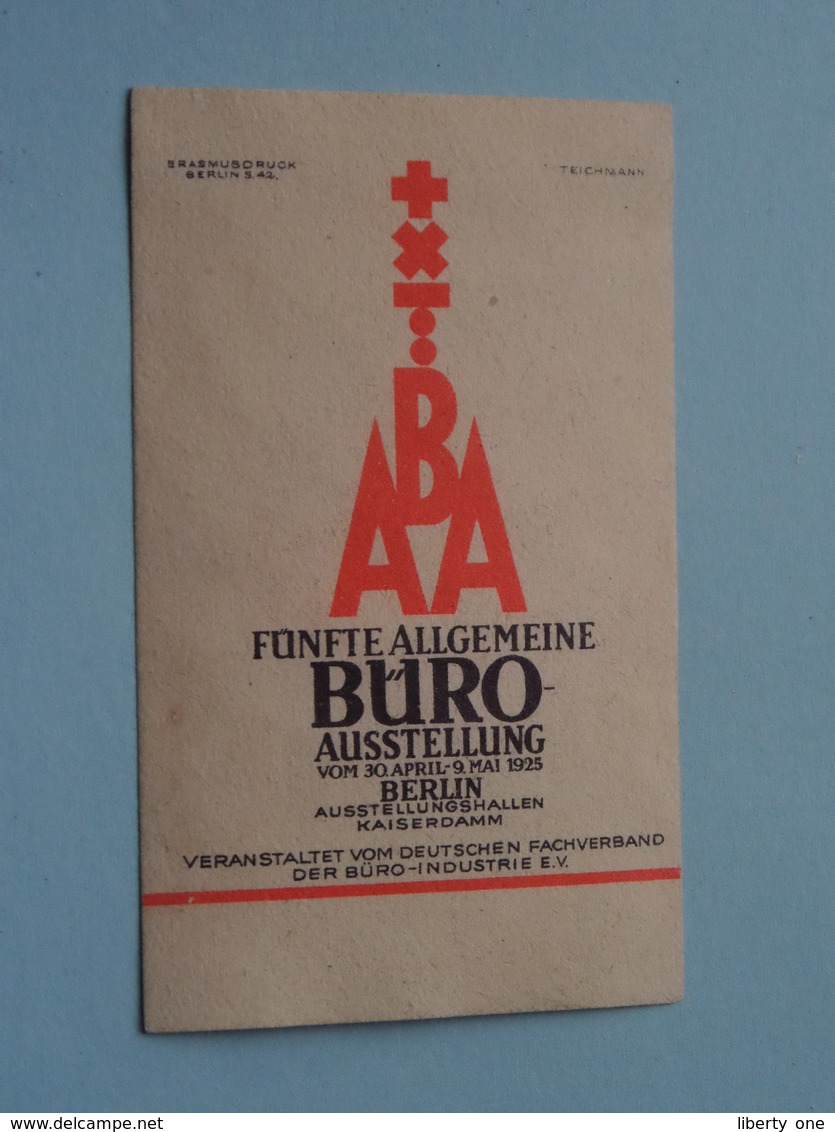 1925 BERLIN - BURO Ausstellung ABA ( Sluitzegel Timbres-Vignettes Picture Stamp Verschlussmarken ) - Gebührenstempel, Impoststempel