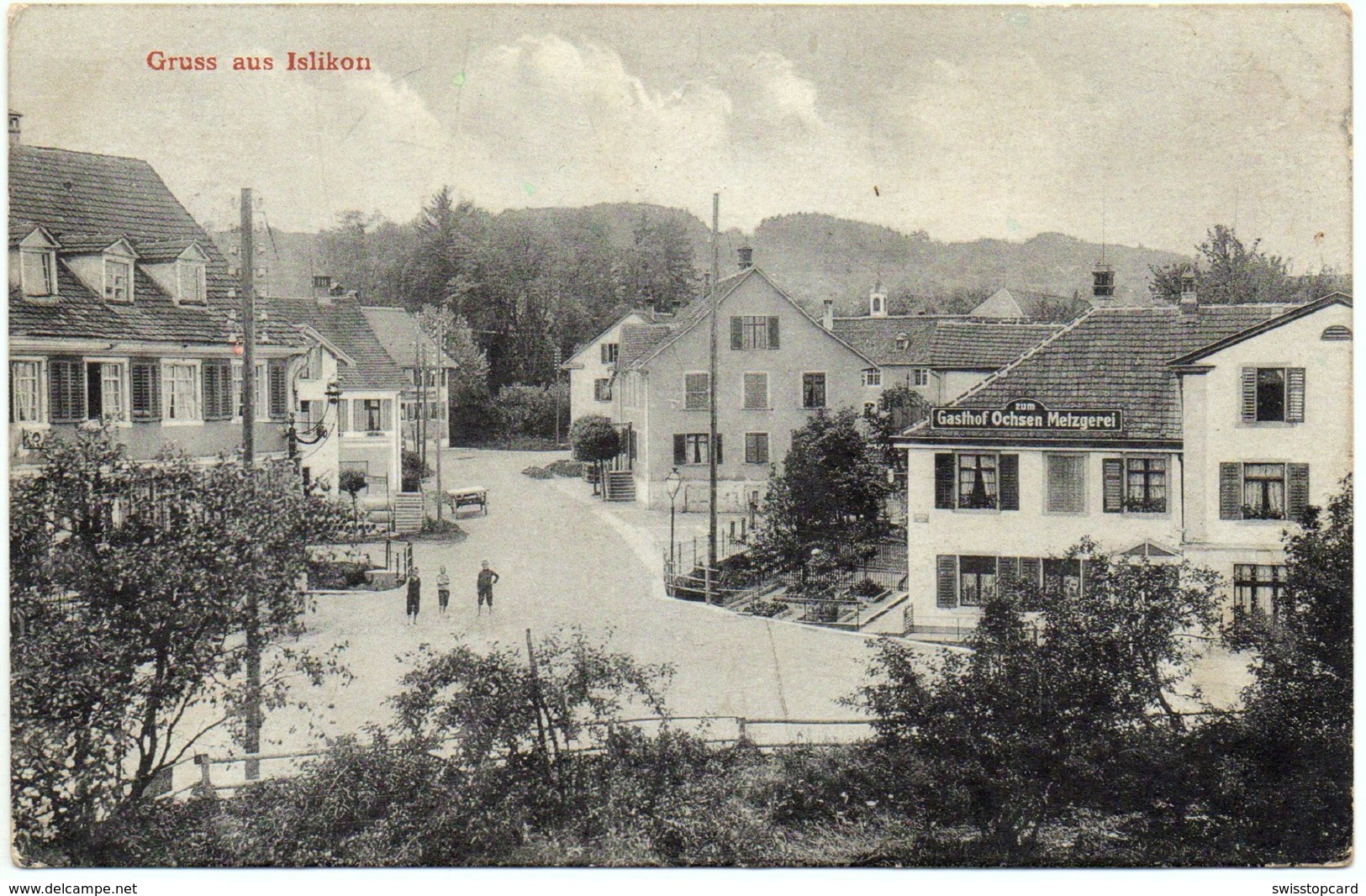 Gruss Aus ISLIKON (Bezirk Frauenfeld) Gasthof Mit Metzgerei Gel. 1913 Ambulant - Frauenfeld