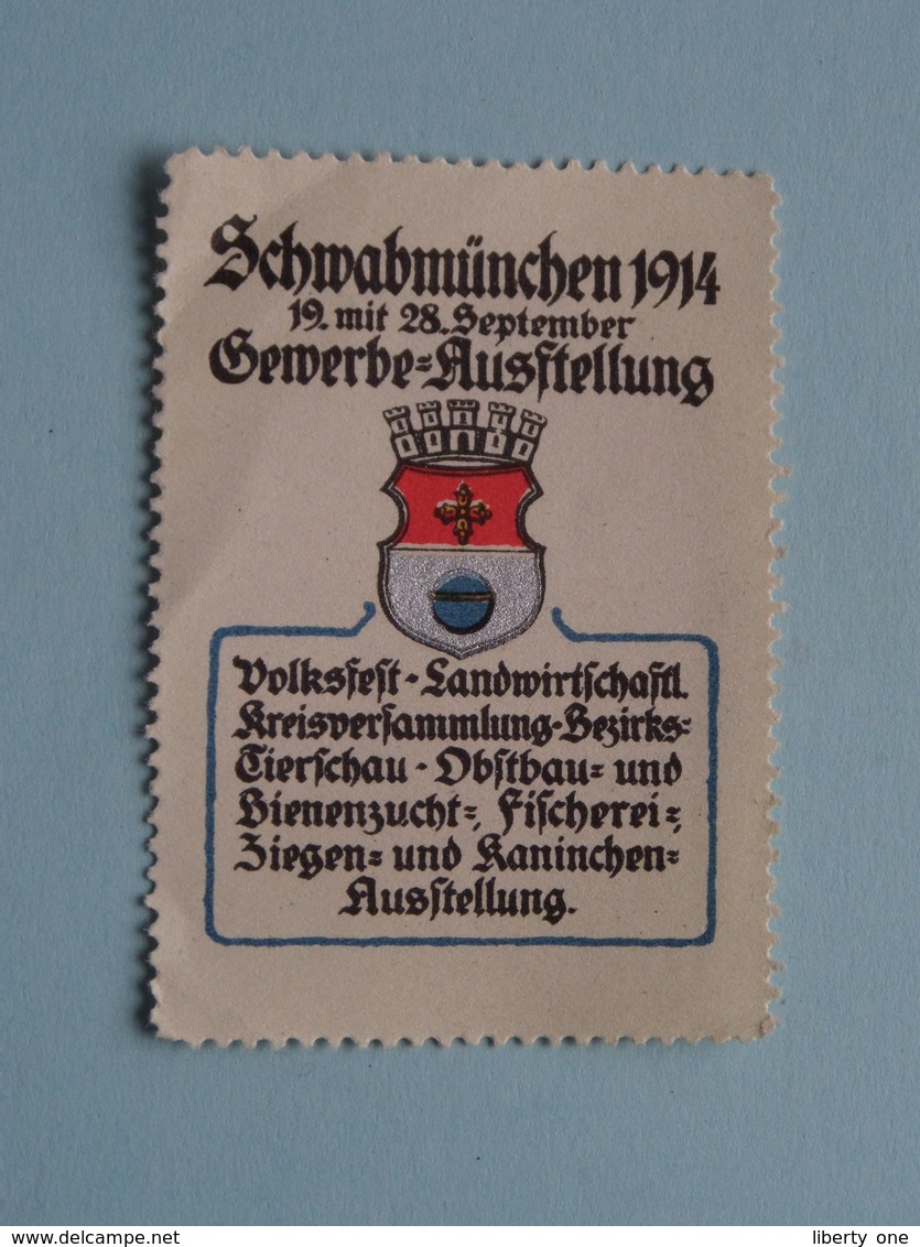 Schwabmünchen 1914 Gewerbe-Ausstellung ( Sluitzegel Timbres-Vignettes Picture Stamp Verschlussmarken ) - Gebührenstempel, Impoststempel