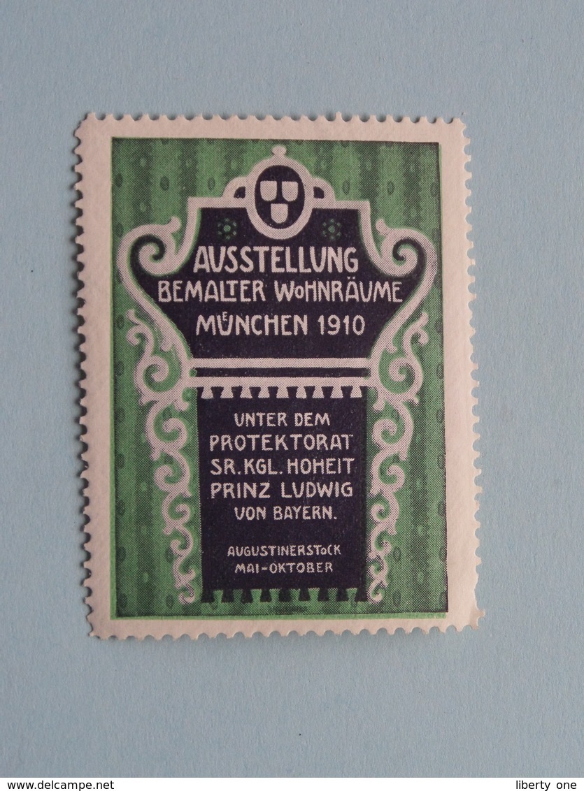 Ausstellung 1910 MÜNCHEN Bemalter Wohnraume ( Sluitzegel Timbres-Vignettes Picture Stamp Verschlussmarken ) - Gebührenstempel, Impoststempel