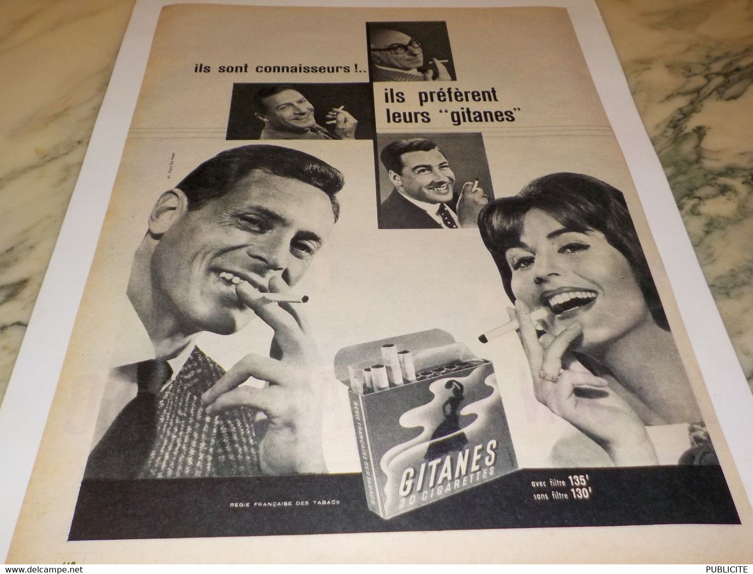 ANCIENNE PUBLICITE IL PREFERE LEURS GITANES 1959 - Publicités