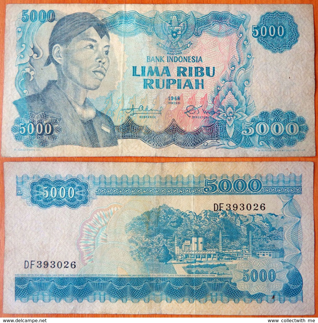 Indonesia 5000 Rupiah 1968 P-111 2 Letters In Serial Number! - Indonésie