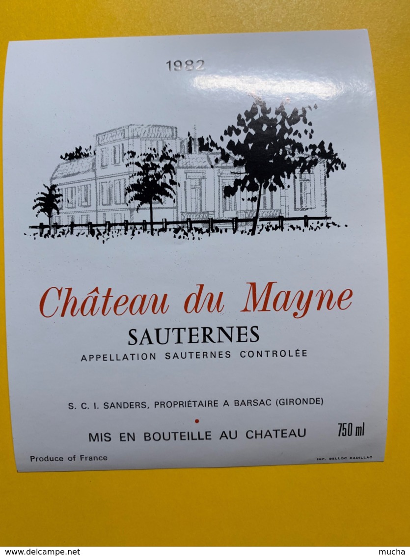 9412 -  Château Du Mayne 1982 Sauternes - Bordeaux