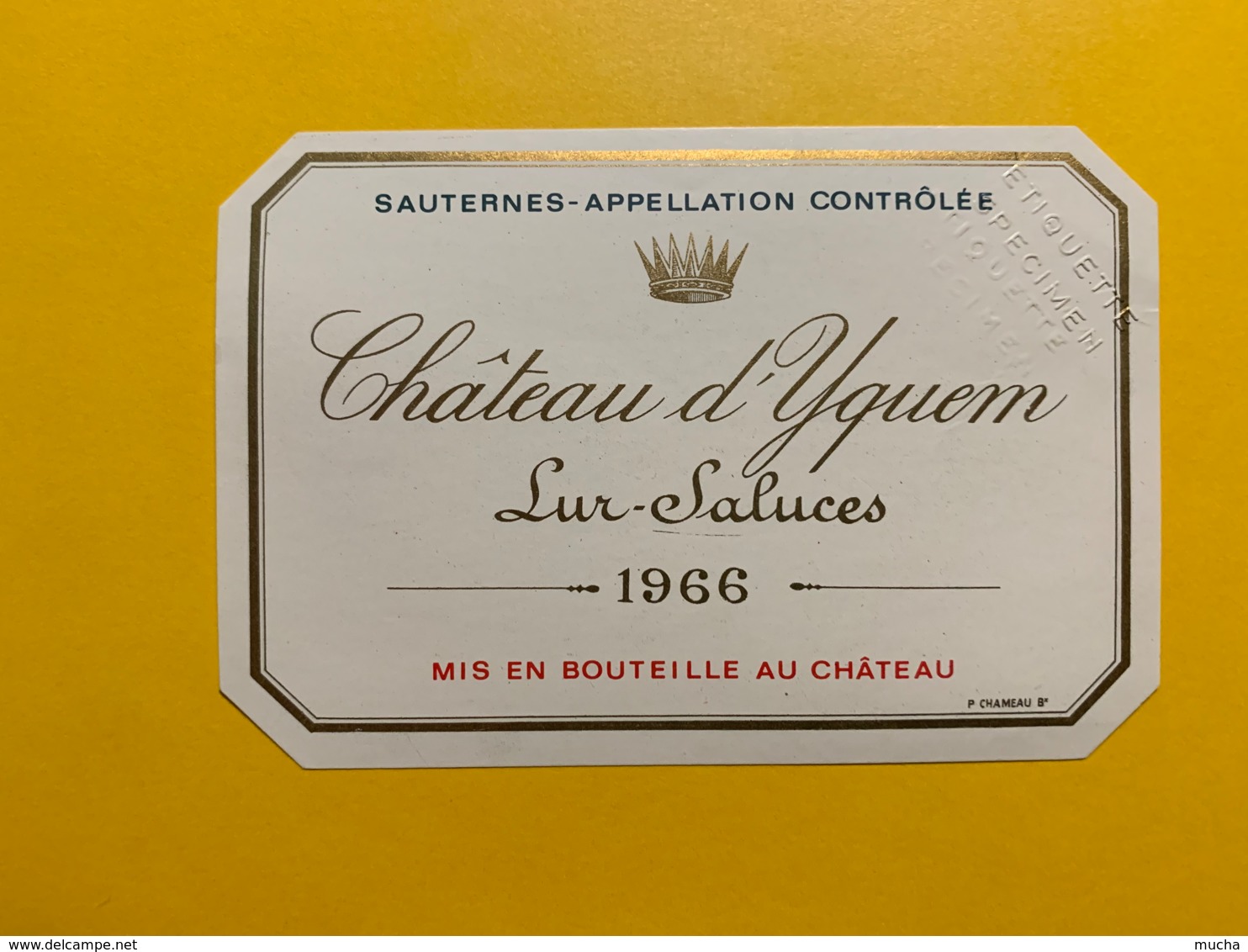 9433 -   Château D'Yquem1966 Sauternes Spécimen - Bordeaux