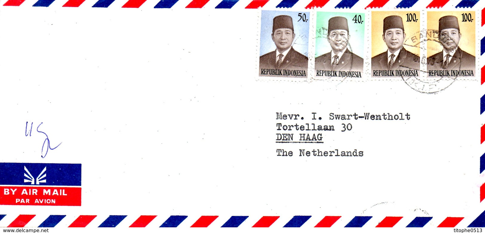 INDONESIE. Timbres De 1974 Sur Enveloppe Ayant Circulé. Président Suharto. - Indonesia