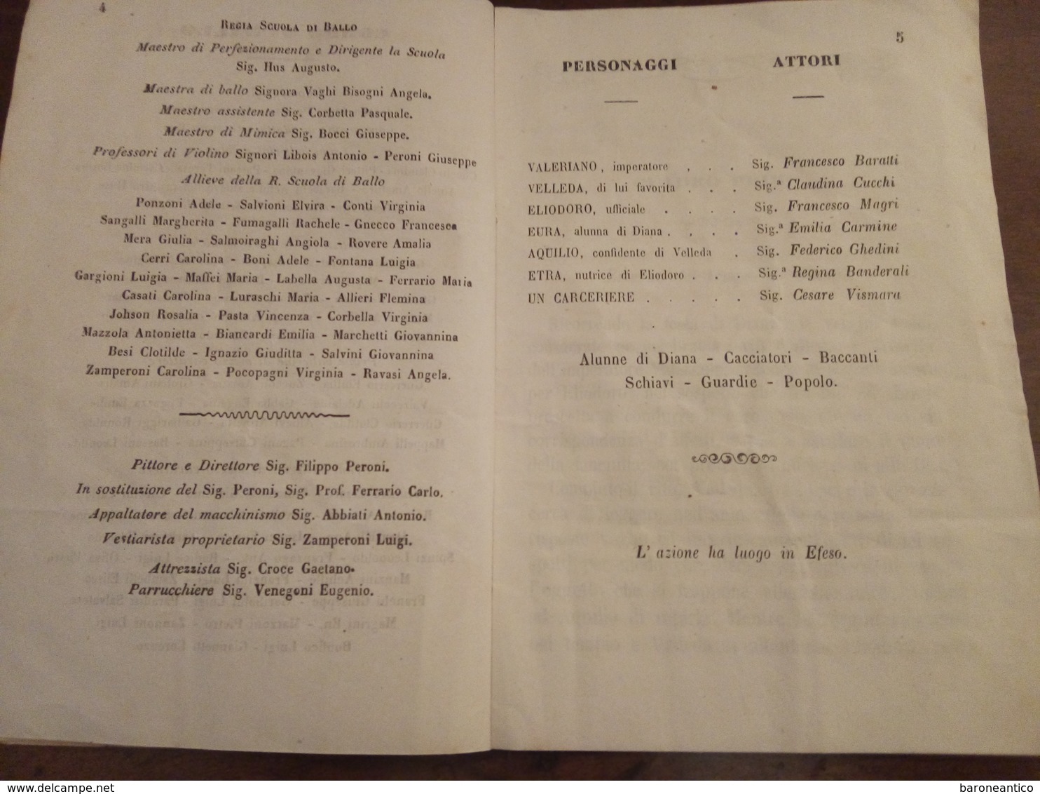 Libretto D'opera Velleda Milano Pirola 1864 Pagine 16 - Historische Dokumente