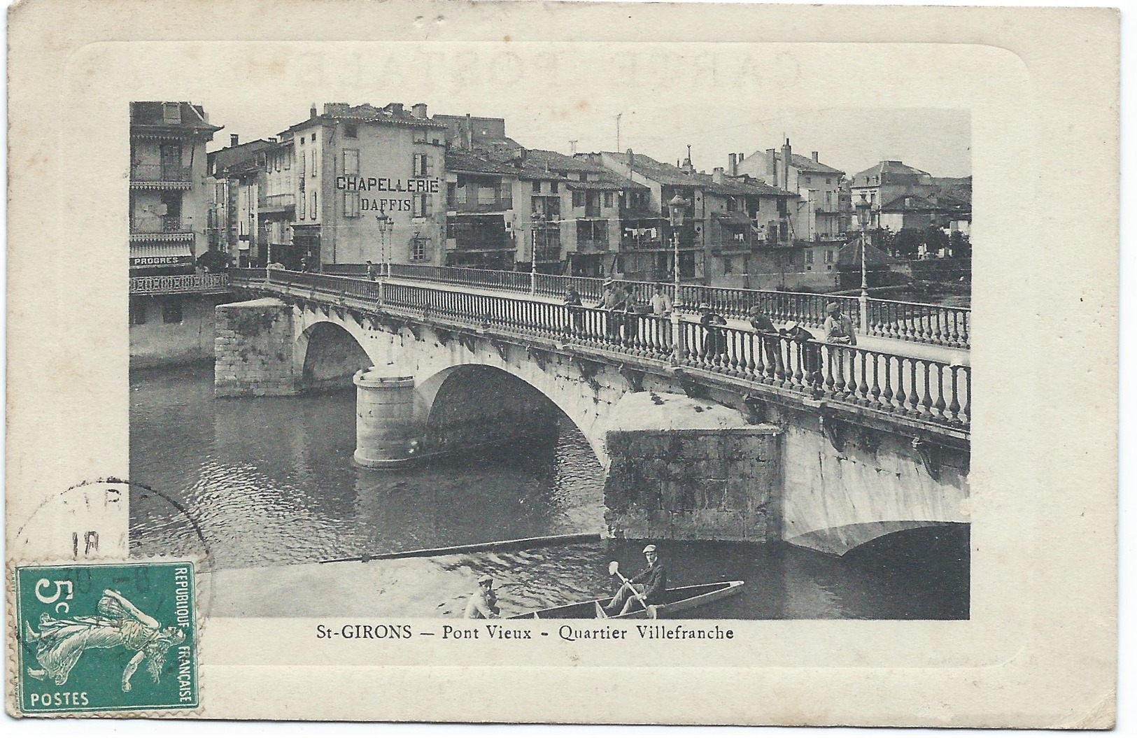 09 ARIEGE - SAINT-GIRONS  -PONT VIEUX, QUARTIER VILLEFRANCHE - CPA Luxe 1910 - Saint Girons