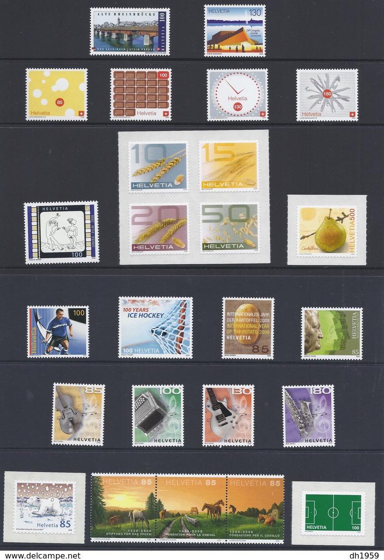 SUISSE  2008  ** Année Complète SCHWEIZ JAHRGANG YEARSET - Unused Stamps