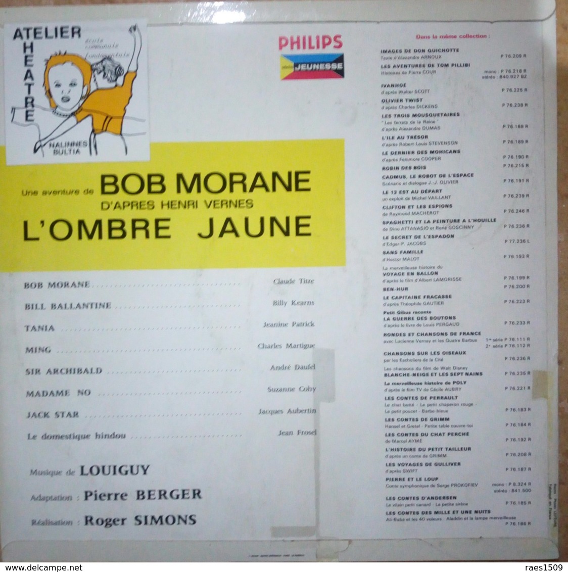 Disque 33 T Aventure De Bob Morane D'Henri Vernes (l'ombre Jaune) - Records