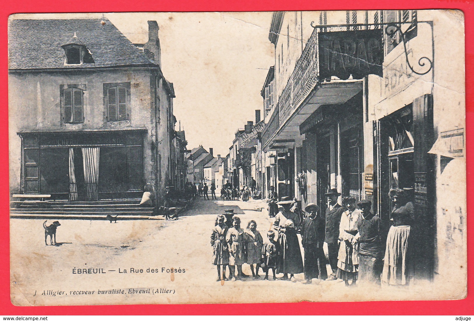 CPA-03-EBREUIL - Rue Des Fossés _Animation ** 2 SCANS - Autres & Non Classés