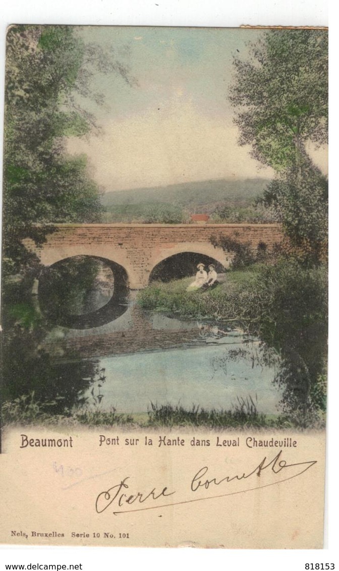 Beaumont   Pont Sur La Hante Dans Leval Chaudeville  1907 - Beaumont