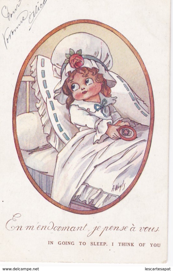 ENFANT - A.wuyts  "en M'endormant Je Pense à Vous" 1910 - Wuyts