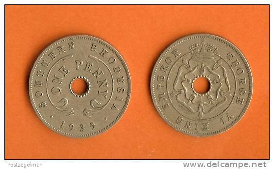 RHODESIA 1937-1939 1 Penny Copper Nickel KM8 - Rhodesia