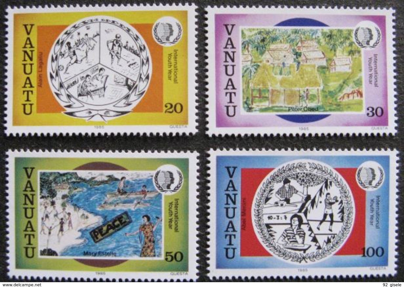 Vanuatu YT 722 à 725 " Année De La Jeunesse " 1985 Neuf** - Vanuatu (1980-...)