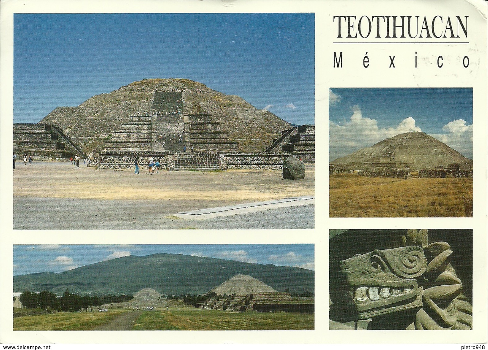 Teotihuacan (Mexico, Messico) Views, Vues: Piramidi De La Luna Y Del Sol, Panoramica De La Zona, Serpiente Emplumada - Messico