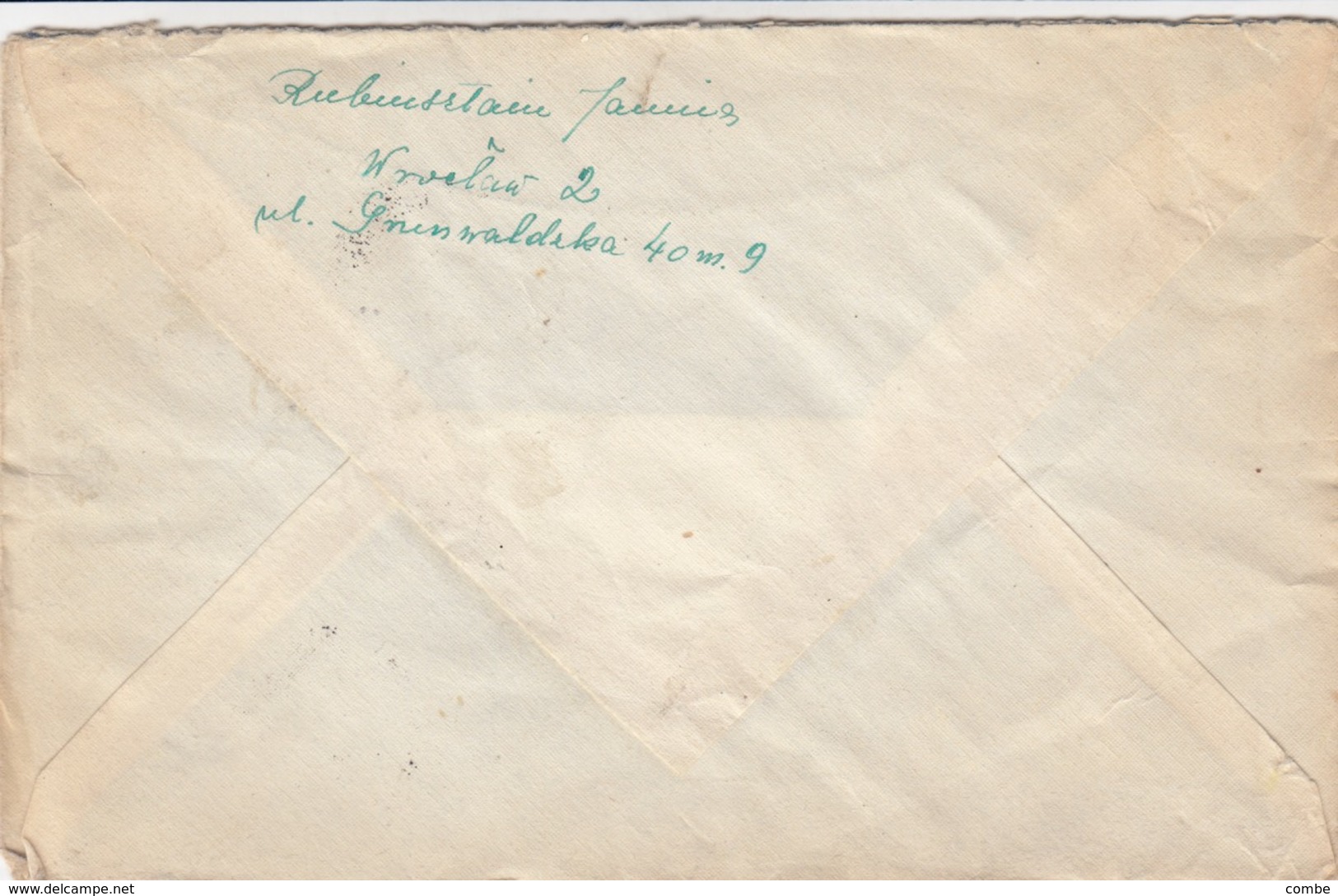 LETTRE COVER. POLSKA 22 2 1956. WROCLAW TO GRENOBLE FRANCE - Sonstige & Ohne Zuordnung