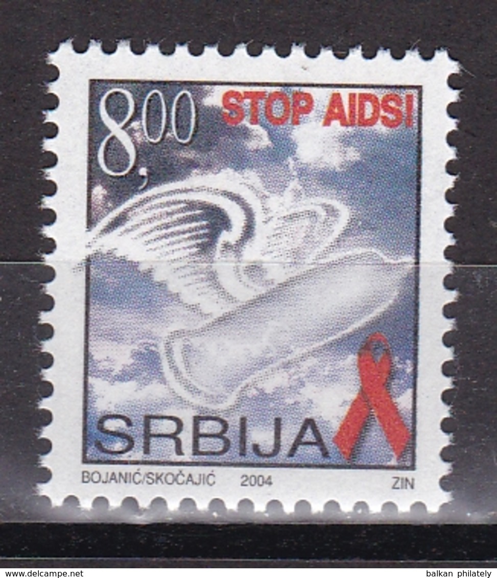 Yugoslavia Serbia 2004 For The Fight Against AIDS Medicine Health Disease Charity Surcharge Tax MNH - Serbien