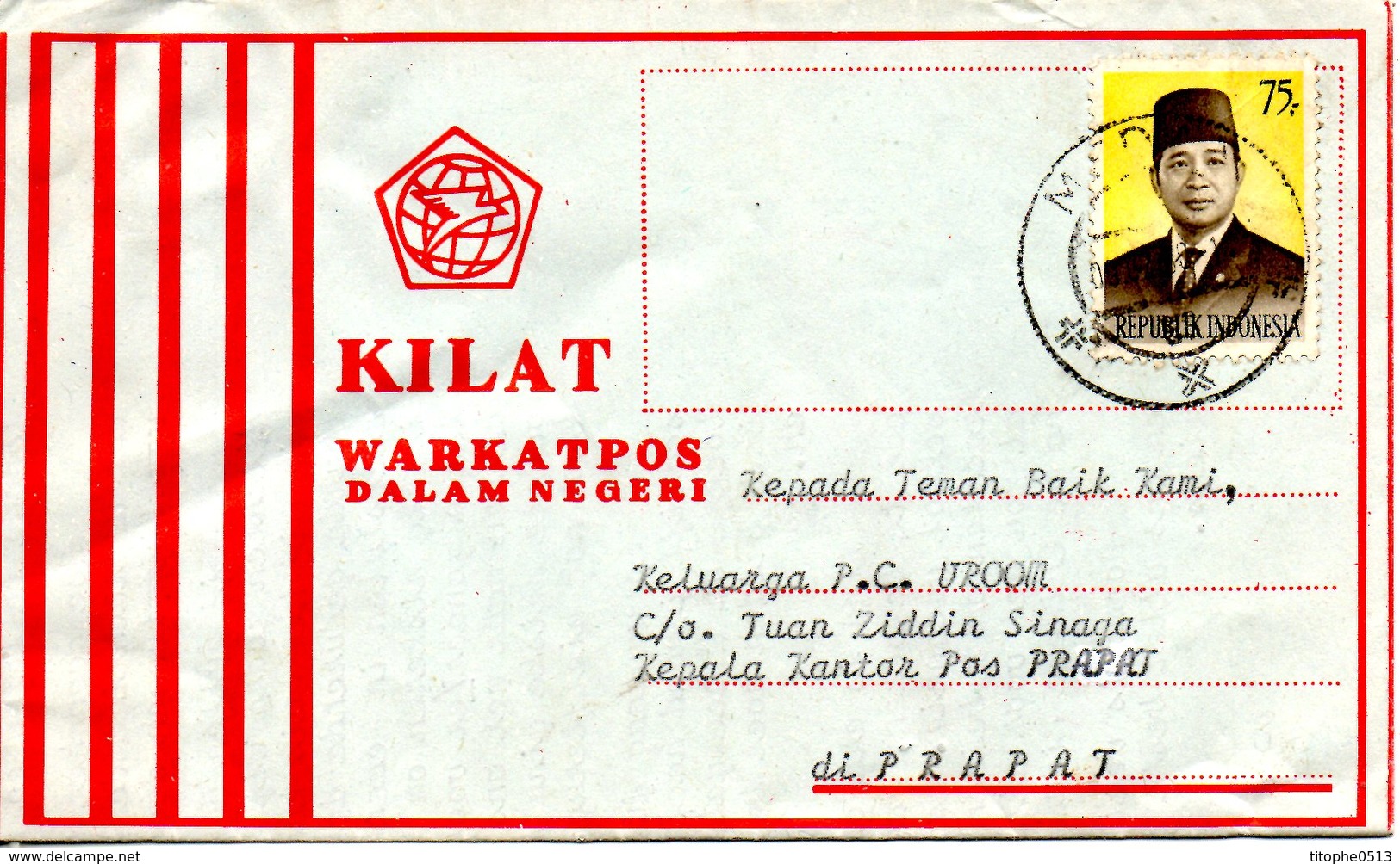 INDONESIE. N°707 De 1974 Sur Enveloppe Ayant Circulé. Président Suharto. - Indonesien