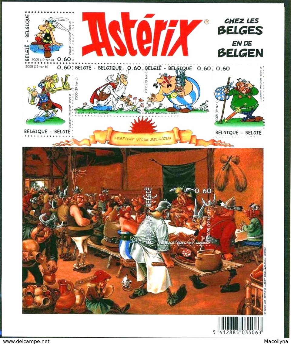 Blok 123 Asterix En De Belgen - Bloc Ou Sheet De Asterix Chez Les Belges 3433/38** MNH - 1961-2001