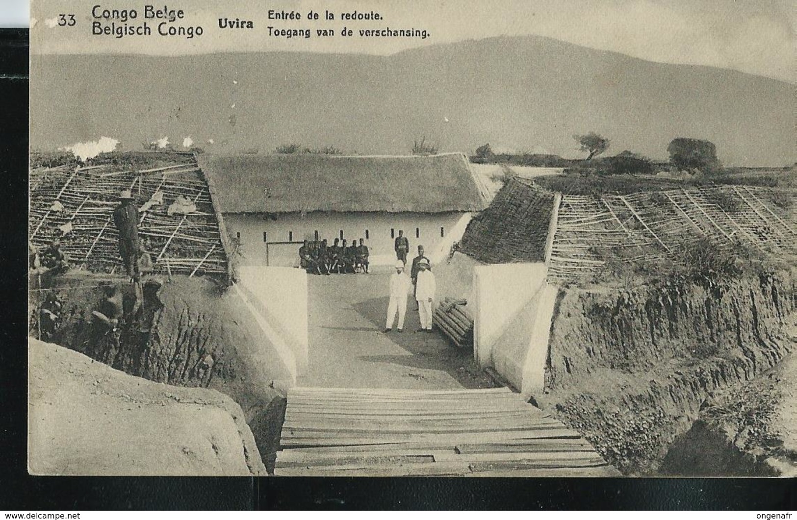 Carte Illustré Obl. N° 43. Vue: 33. Uvira: Entrée De La Redoute. - Obl. Kinshasa19/07/1920 Pour Clavier (B) - Interi Postali