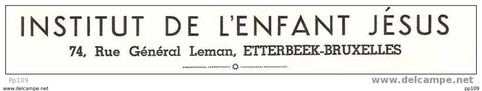 Facture : Institut De L'Enfant Jésus Rue Général Leman à Etterbeek En 1943 - Minerval Et Timbre... - Autres & Non Classés