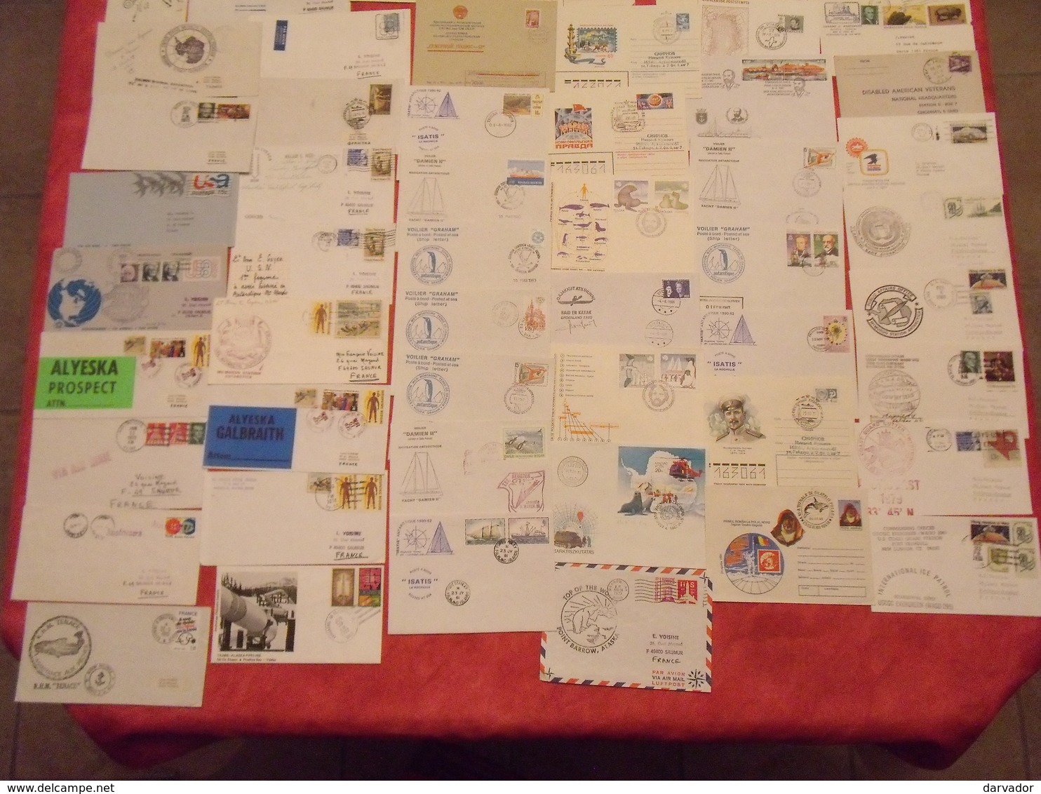 TC19 / RARE collection de 235 enveloppes oblitérées ayant voyagées thème polaire divers monde ( nombreuses thématiques )