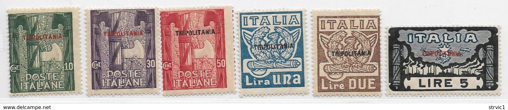 Tripolitania, Scott # 5-10 MNH Italy Fascisti Issue,overprinted,1923, CV$225.00 - Tripolitania