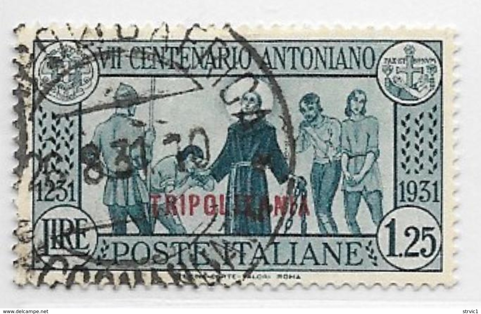 Tripolitania, Scott # 56 Used Italy Saint Anthony Issue Overprinted, 1931, CV$37.50 - Tripolitania