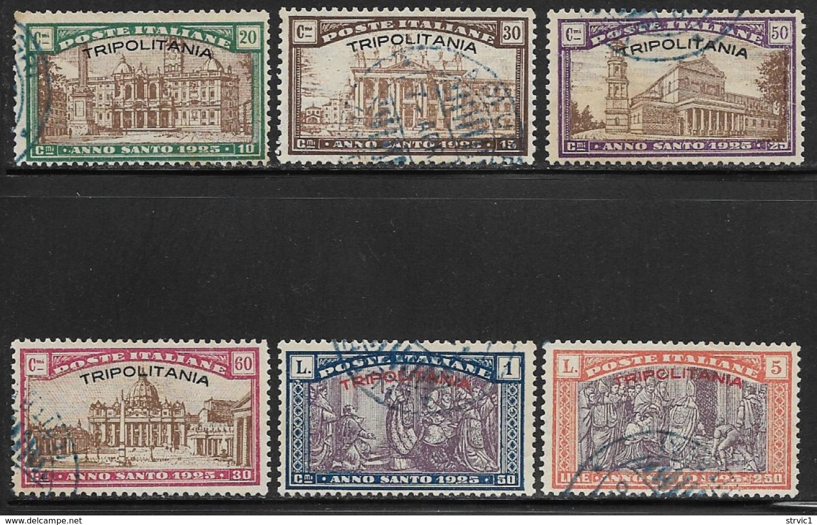 Tripolitania, Scott # B1-6 Used Italy Holy Year Issue Overprinted, 1925, CV$194.00 - Tripolitania