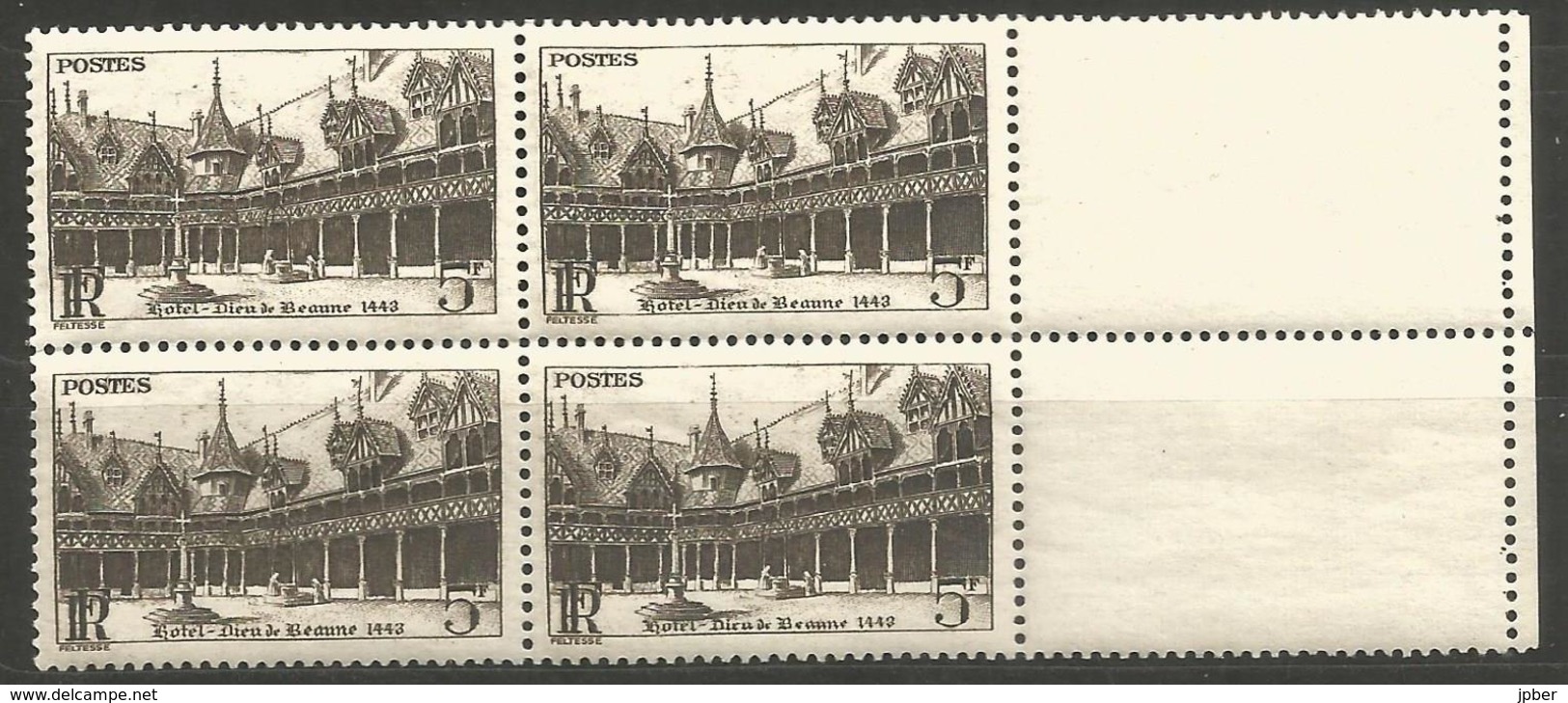 (F1-381) France - Bloc De 4 N°499 ** - Hôtel Dieu De Beaune - Unused Stamps