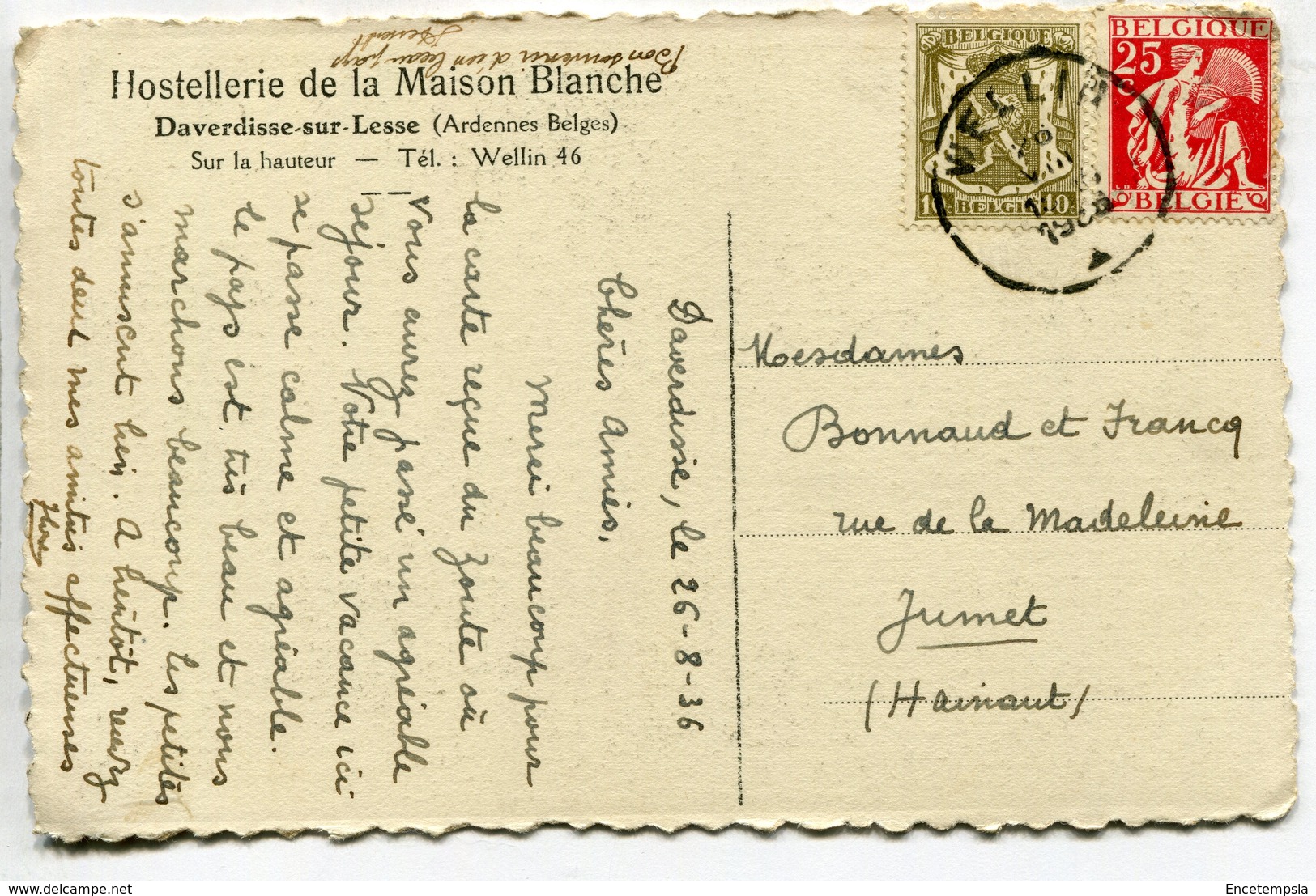 CPA - Carte Postale - Belgique - Daverdisse - La Maison Blanche - 1936  (SV6758) - Daverdisse