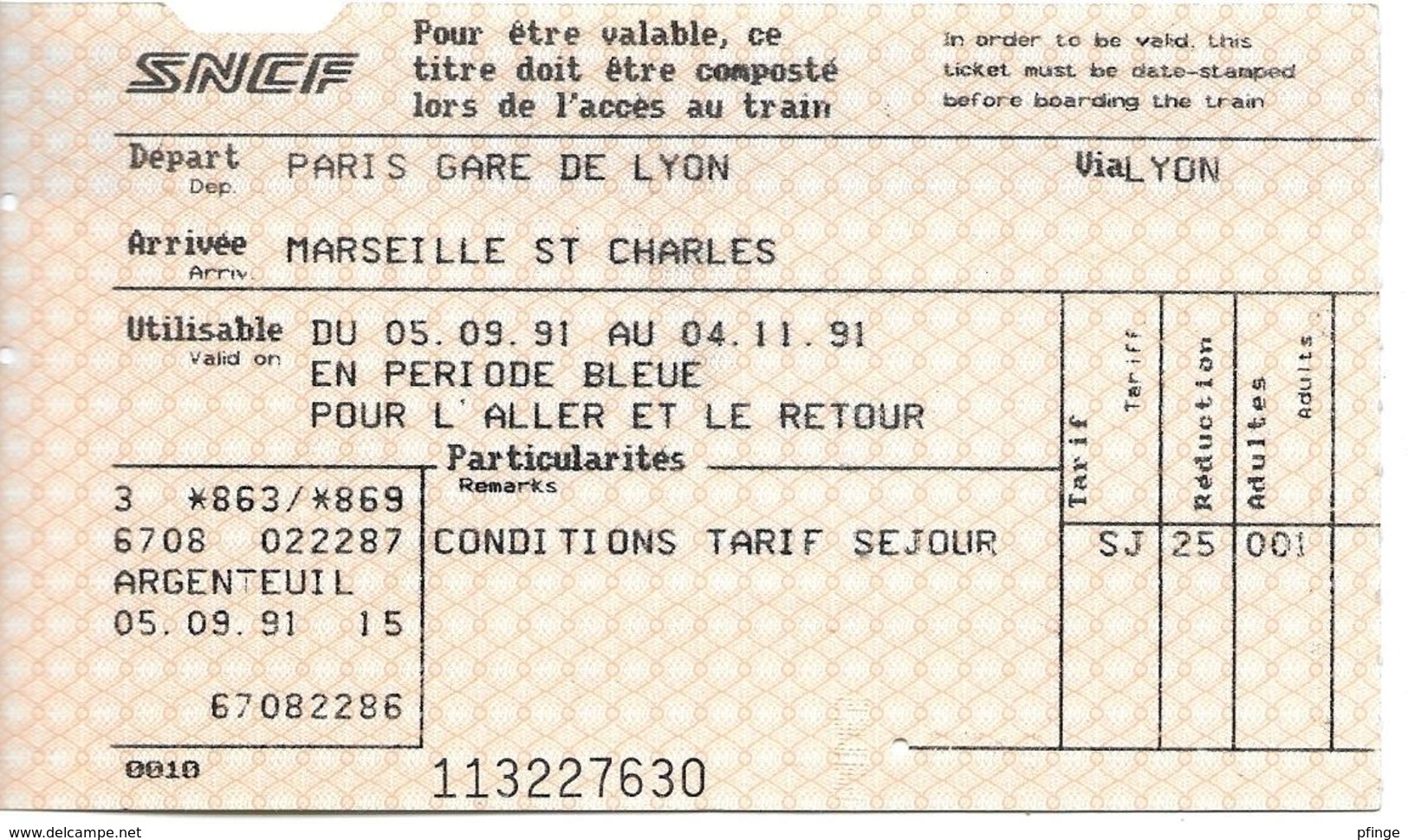Paris Gare De Lyon - Marseille St Charles, 1991 - Europe