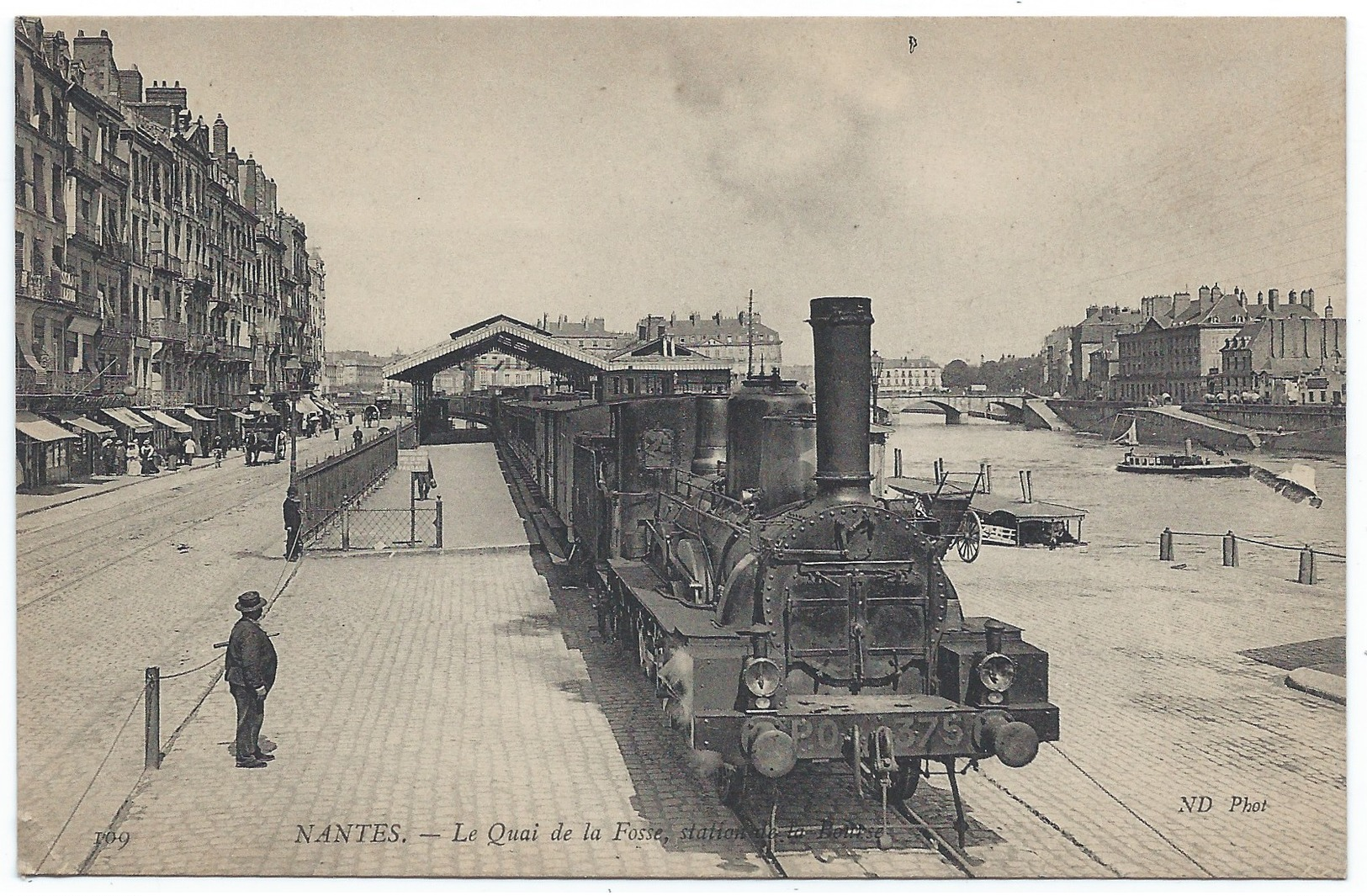 NANTES - Locomotive En Gros Plan Quai De La Fosse - 1910 TBE - Nantes