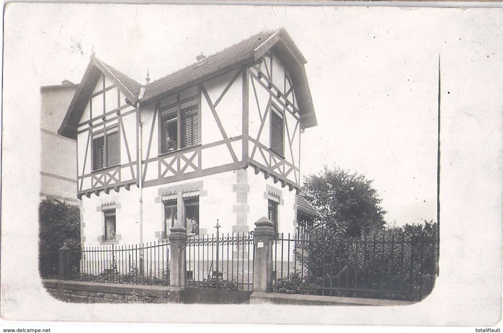 EBERBACH An Der Fils Fachwerk Villa Original Private Fotokarte Der Zeit Belebt 9.3.1910 Gelaufen Nach Hamburg - Eberbach