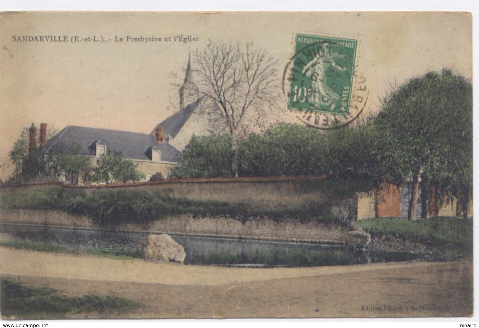 SANDARVILLE, Près Ermenonville, Le Presbytère Et L'Eglise-1922 - Bon état - Other & Unclassified