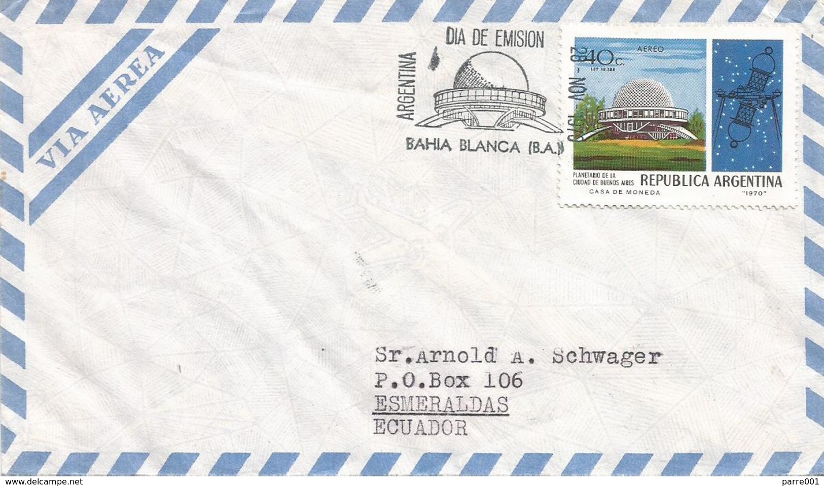 Argentina 1970 Bahia Blanca Planetarium Astrology FDC Cover - Astrologie