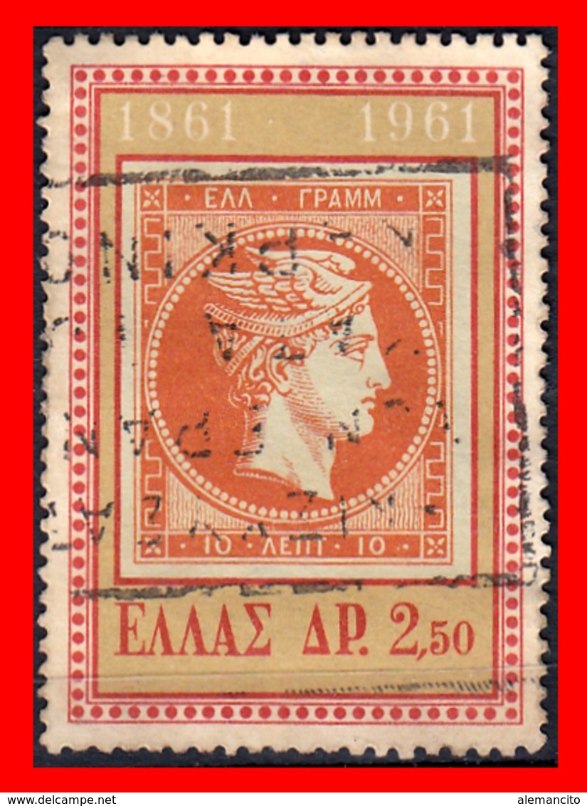 GRECIA - GREECE  SELLO 1961- HERMES HEAD OF - Usados