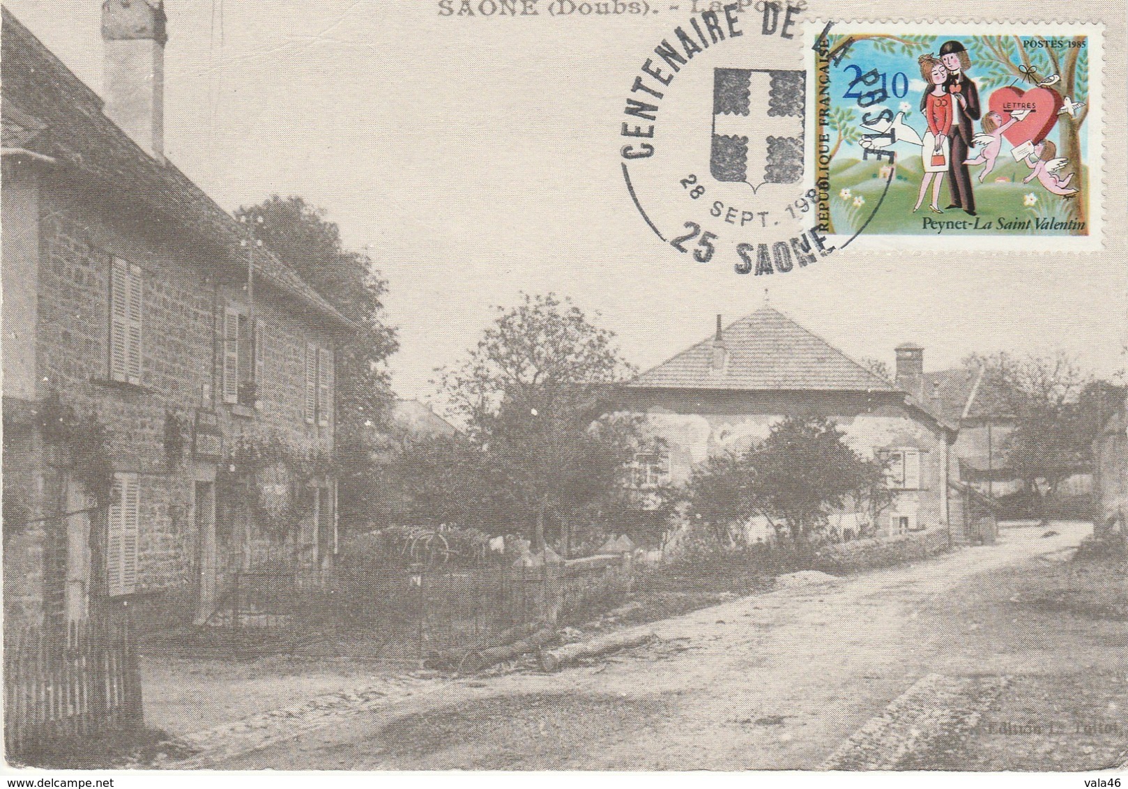 SAONE  25 - N° 2354  OBLITERATION TEMPORAIRE - CENTENAIRE DE LA POSTE - 1961-....