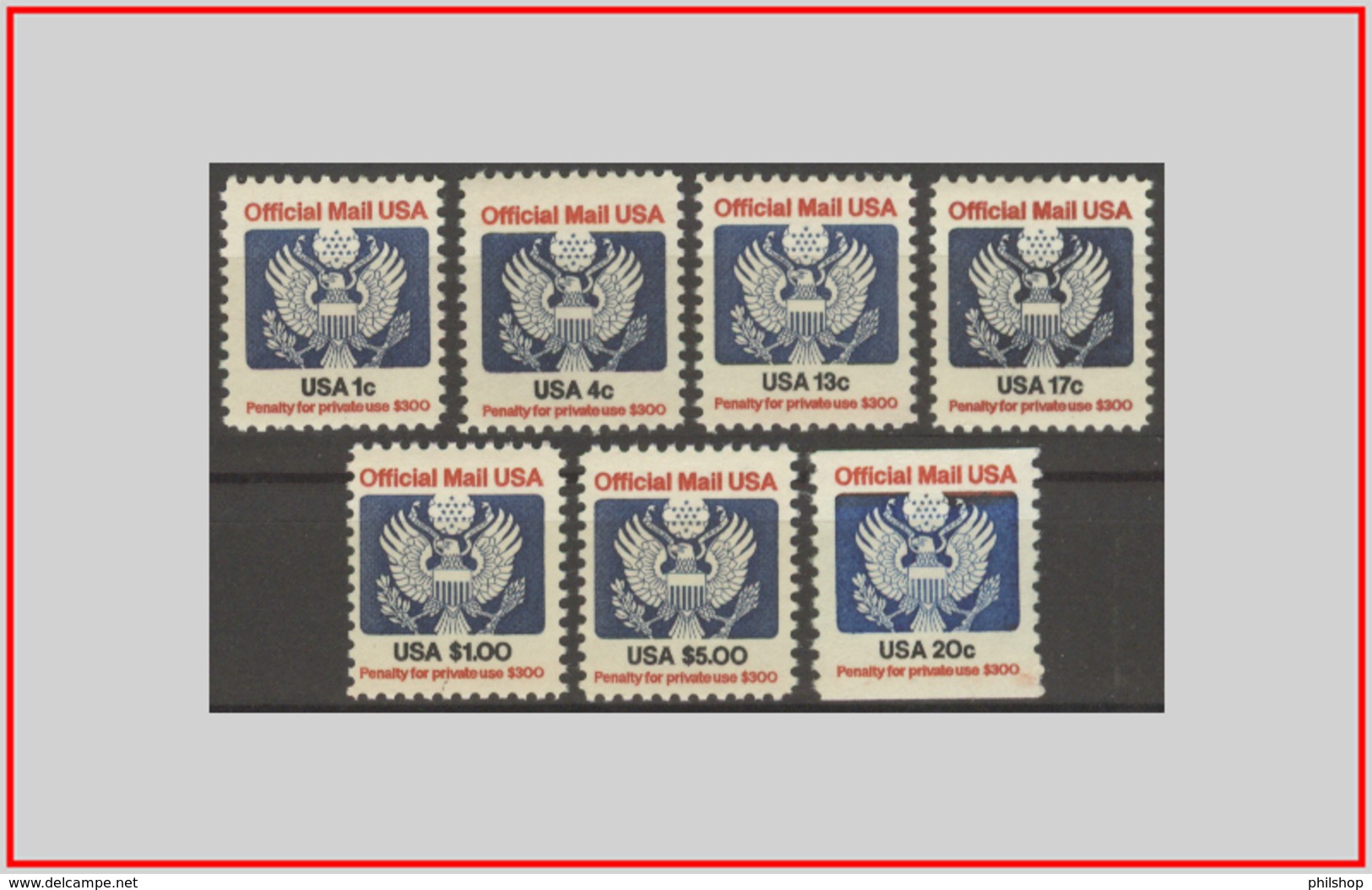 USA 1983 - Cat. SR 99/05 (MNH **/sg) Posta Ufficiale - Official Mail (1c. 4c. 13c. Senza Gomma) (010893) - Unused Stamps