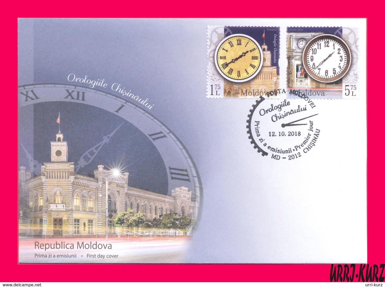 MOLDOVA 2018 Architecture Towers Clocks Tower Clock Mi1063-1064 Sc999-1000 FDC - Clocks