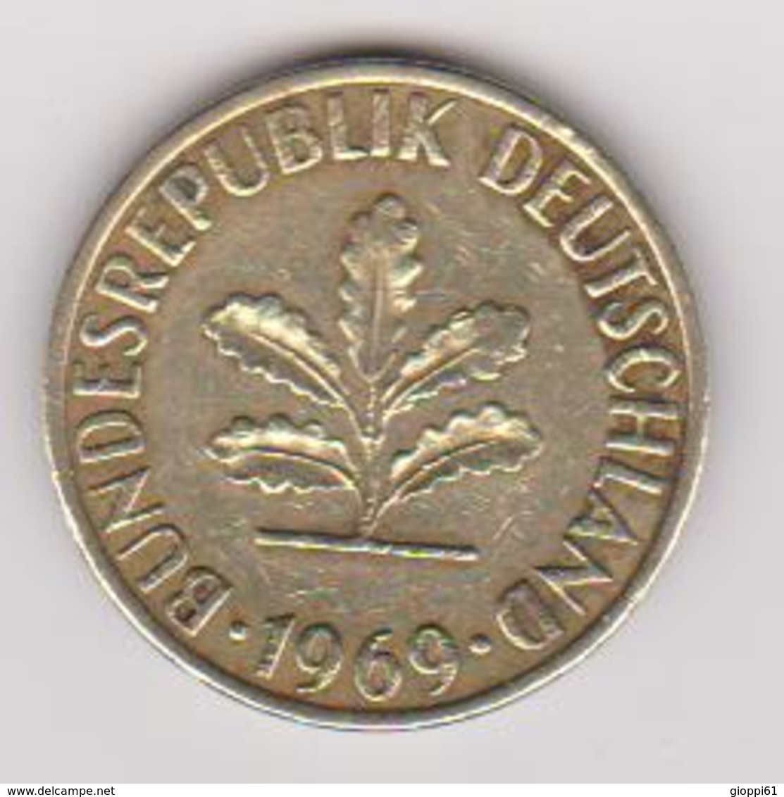 1969 Germania - 5 Pf Circolata (fronte E Retro) - 5 Pfennig