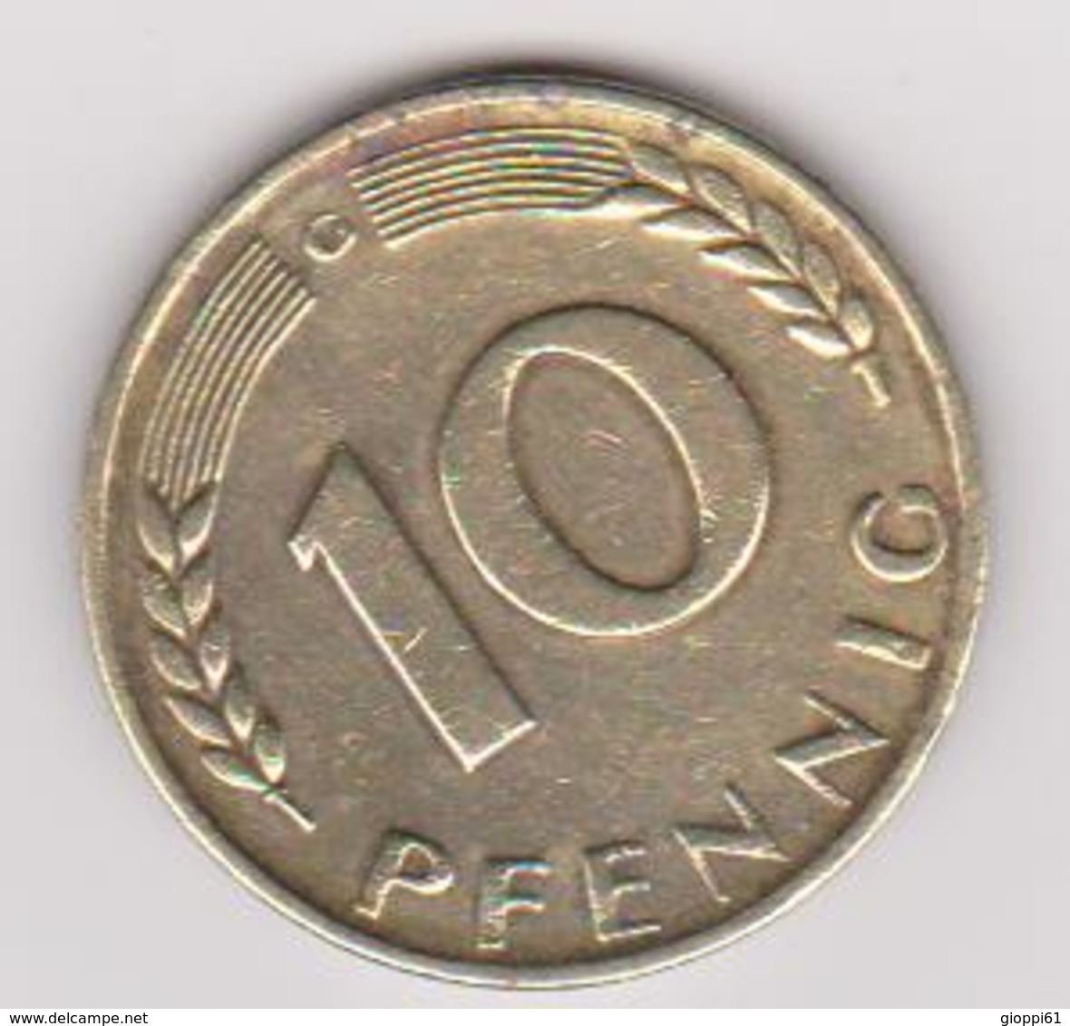 1950 Germania - 10 Pf Circolata (fronte E Retro) - 10 Pfennig