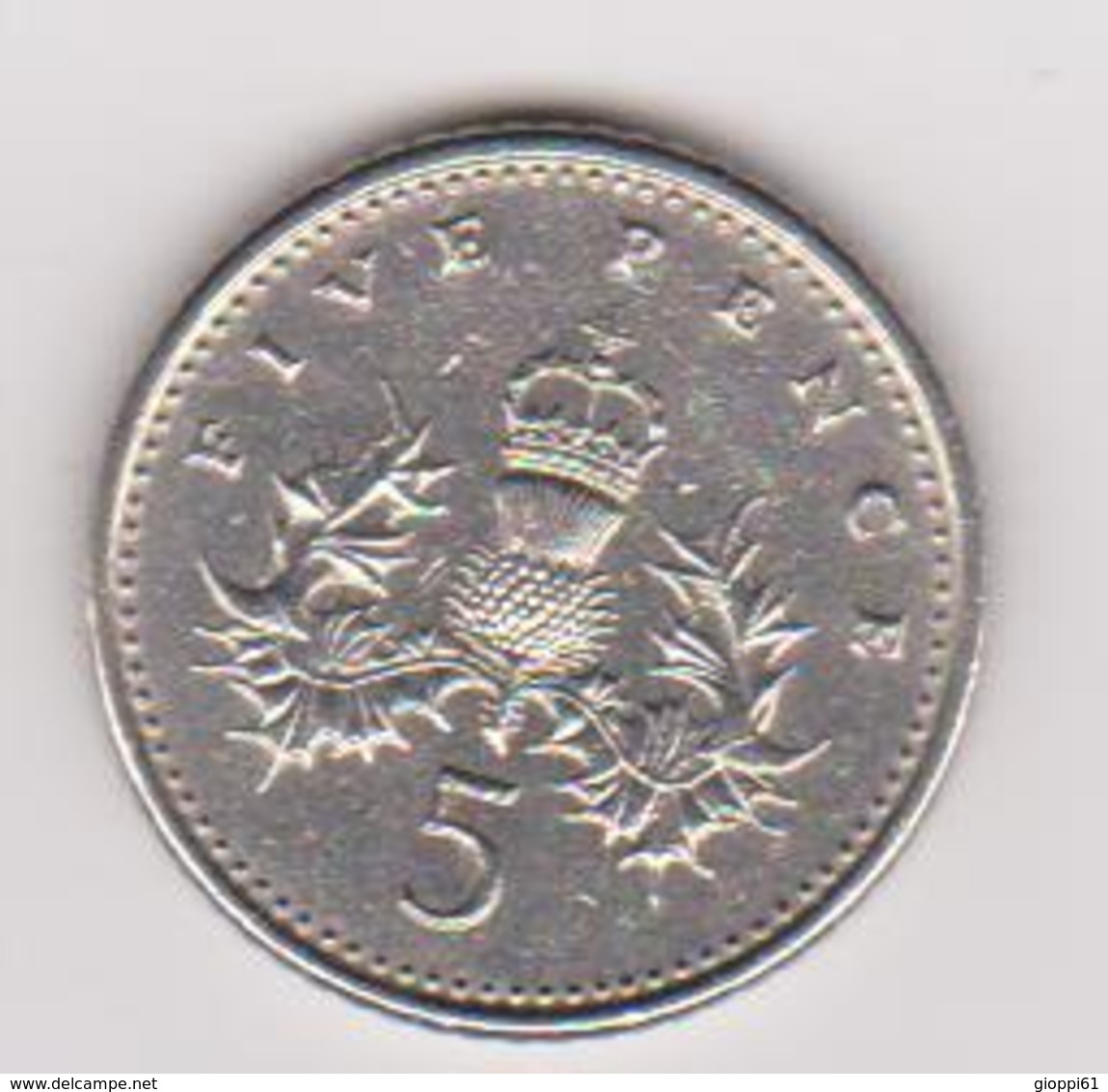 1990 Gran Bretagna - 5 Pence Circolata (fronte E Retro) - 5 Pence & 5 New Pence