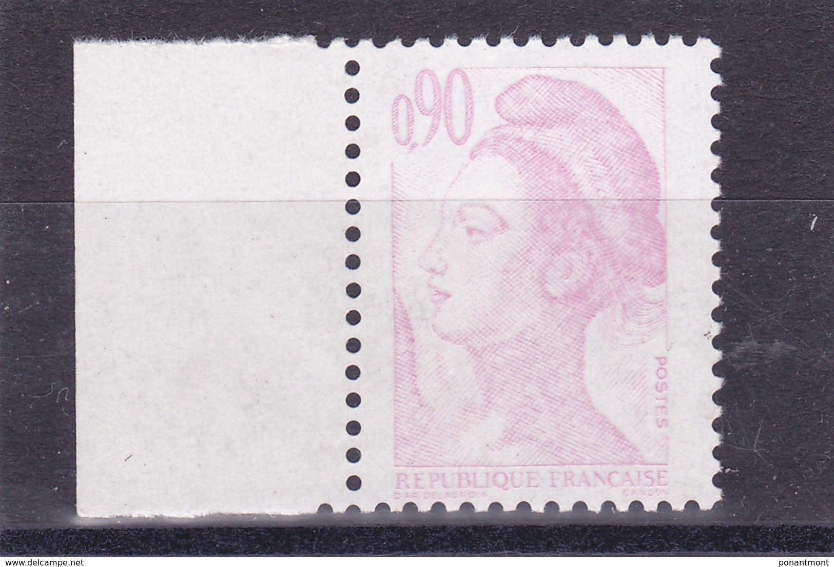 Liberté De Gandon YT2242 - 0,90 Violet Impression Presqu'à Sec ** - Neufs