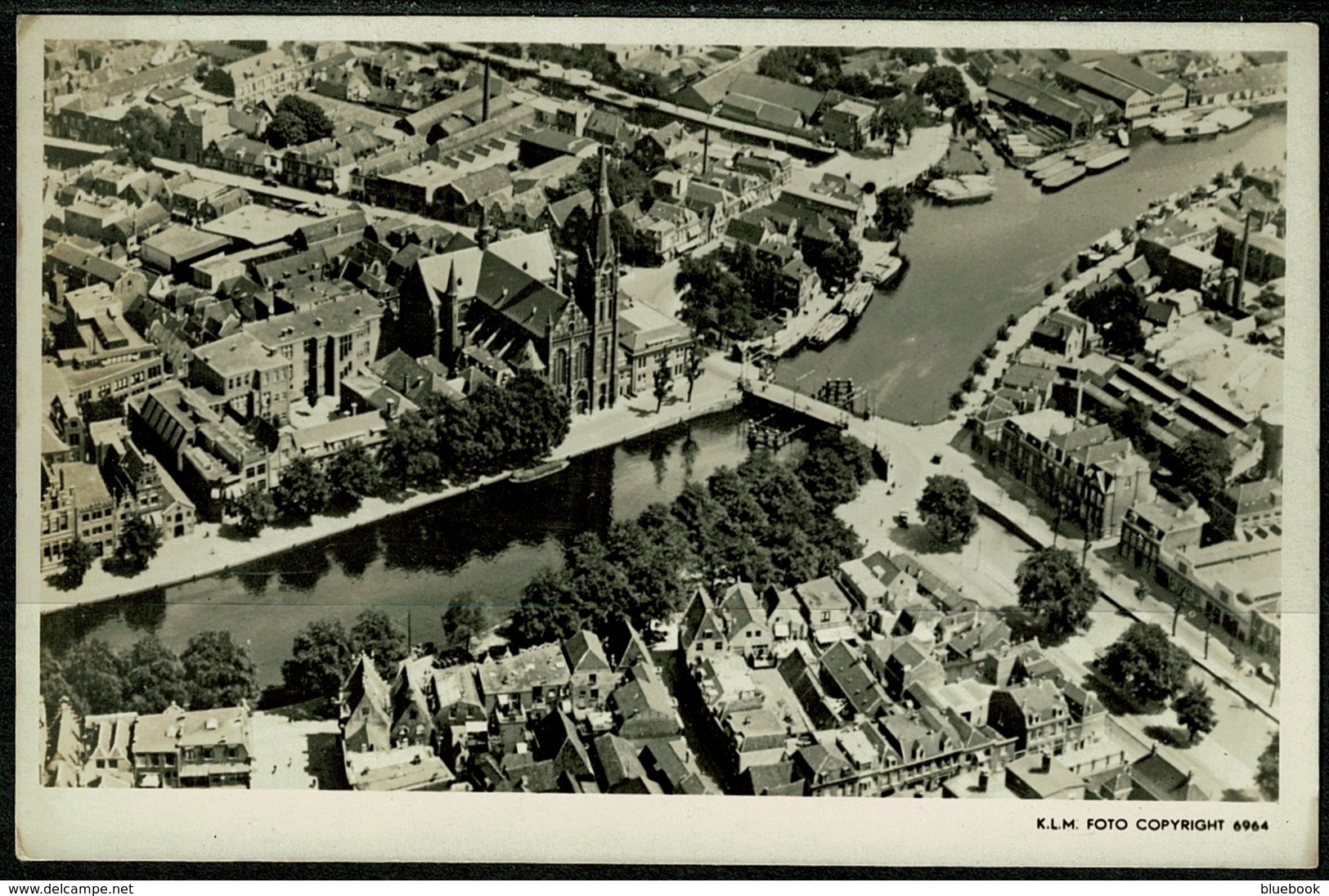 Ref 1255 - Real Photo Postcard - KLM - Aerial View Of Haarlem Netherlands - Haarlem