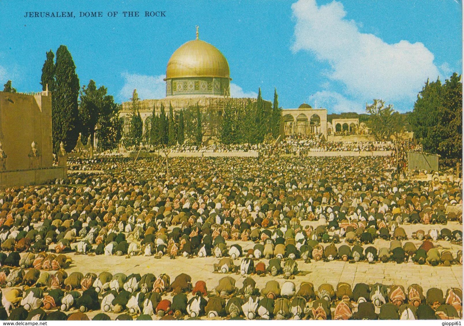 Gerusalemme - Fedeli Che Pregano Nel Cortile Della Cupola Della Roccia - Palestina