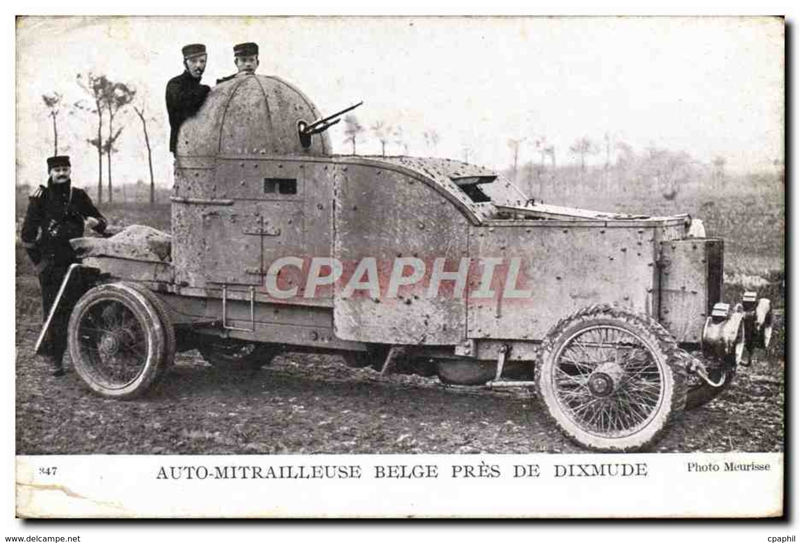 CPA Militaria Tank Dixmude Auto Mitrailleuse Belge - Matériel