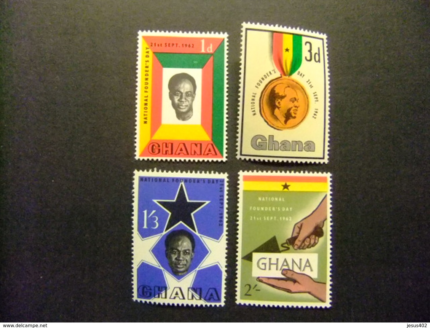 GHANA 1962 Día Del Fundador Yvert 116 / 19  ** MNH - Ghana (1957-...)