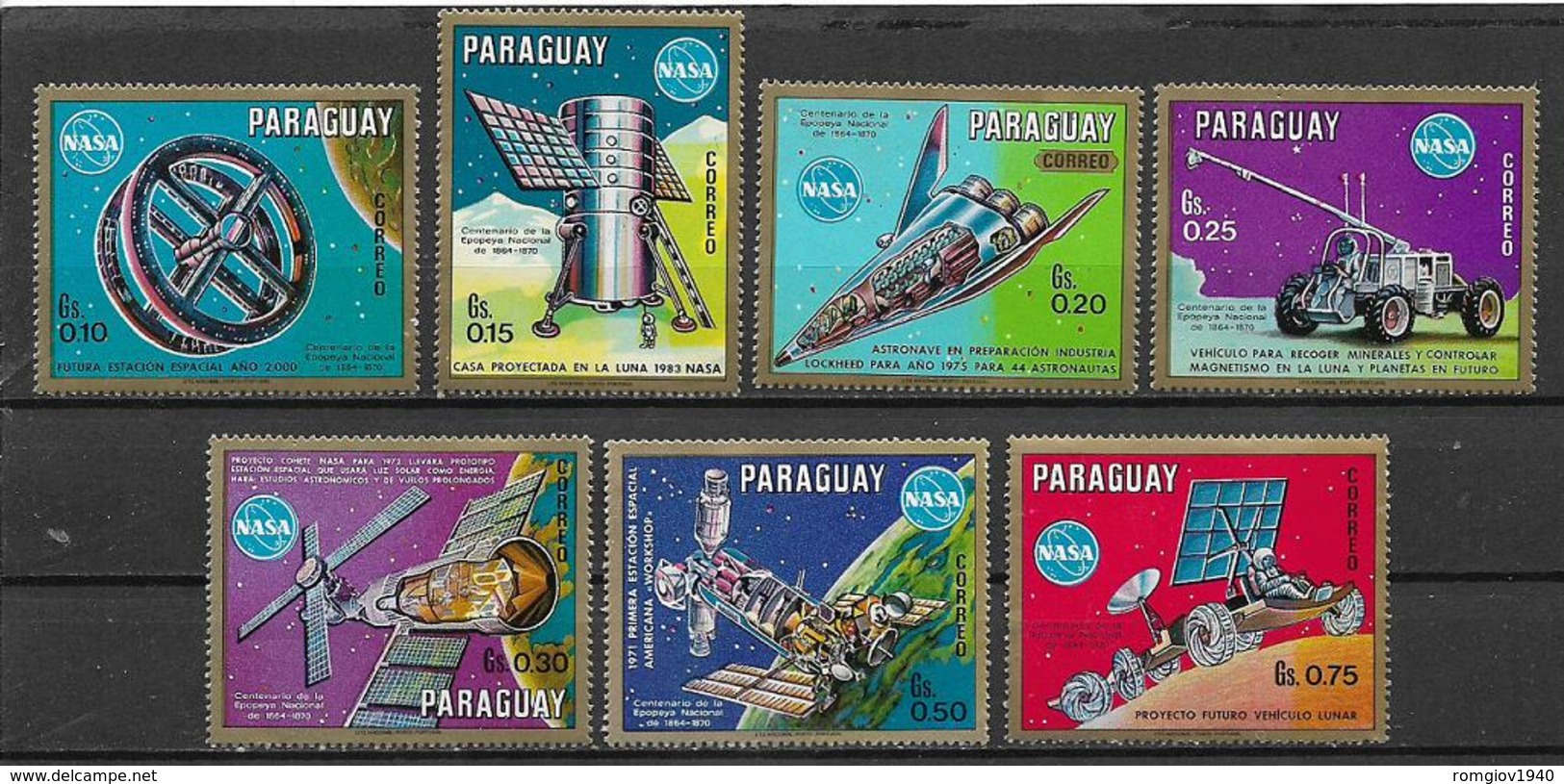 PARAGUAY 1970 FUTURI PROGETTI DELLA NASA YVERT. 1082-1088 MNH XF - Paraguay